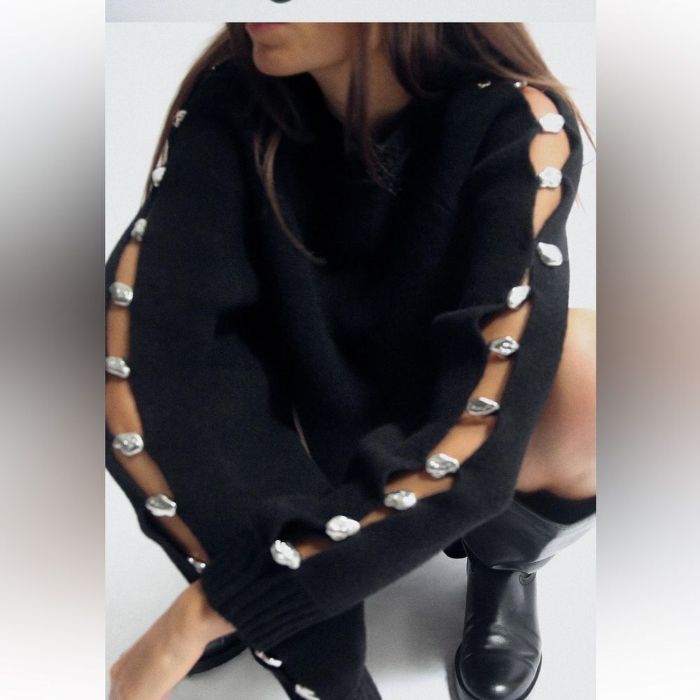 Zara bobble sleeve knit sweater - Picture 3 of 5